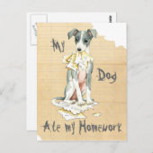 『グレイタリアンイハウンド食べの宿題』 ポストカード (正面/裏面)