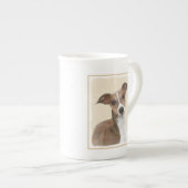 グレイタリアンイハウ絵画ンドズ – かわいいオリジナルの犬の芸術 ボーンチャイナマグカップ (正面右)