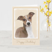 グレイタリアンイハウ絵画ンド's -かわいいオリジナルの犬のアート カード (黄色い花)