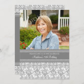 グレイダマスク写真75バースデーパーティ招待状 招待状 (正面/裏面)