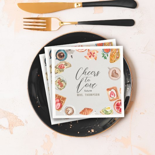 グレイッシュブライダルブランチワッフルパンケーキ スタンダードカクテルナプキン