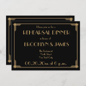 グレイトギャツビー アートデコ ウェディング リハーサル 招待状 (正面/裏面)