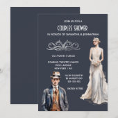 グレイト・ギャツビーカップルシャワーブライドグルームシック 招待状 (正面/裏面)