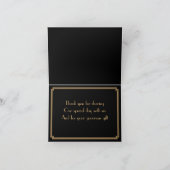 グレイト・ギャツビー アートデコ ブラック ウェディング サンクス カード (内部)