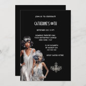 グレイト・ギャツビー メラニン レディース 豪華な誕生日 招待状 (正面/裏面)