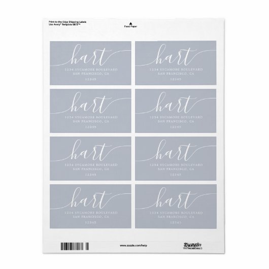 グレイドーンモダンスクリプトファミリー差出人住所 ラベル (フルシート)