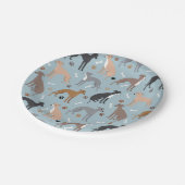 グレイハイタリアンウンドドッグボーンズアンドポーズ紙プレート ペーパープレート (アングル)