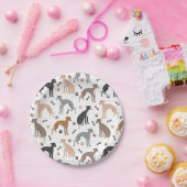 グレイハイタリアンウンドドッグボーンズアンドポーズ紙プレート ペーパープレート (パーティー)