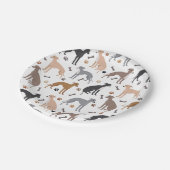 グレイハイタリアンウンドドッグボーンズアンドポーズ紙プレート ペーパープレート (アングル)