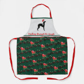グレイハウイタリアンンドクリスマスイギー  エプロン (正面)
