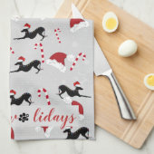 グレイハウイタリアンンドクリスマスキッチンタオル キッチンタオル (四つ折り)
