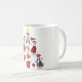 グレイハウイタリアンンドクリスマス装飾木の犬のお母さん コーヒーマグカップ (正面右)