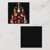 グレイハウイタリアンンドクリスマス装飾木の犬のお母さん スクエア名刺 (正面/裏面)