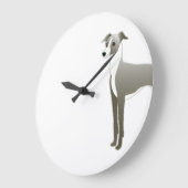 グレイハウイタリアンンドドッグブリードイラストレーションシルエット ラージ壁時計 (傾斜)