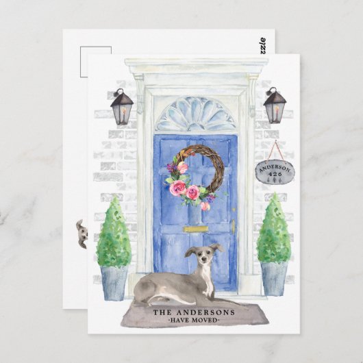 グレイハウイタリアンンド引っ越し案内はがき ポストカード (正面/裏面)