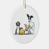 グレイハウイタリアンンド・トリオ セラミックオーナメント (右)