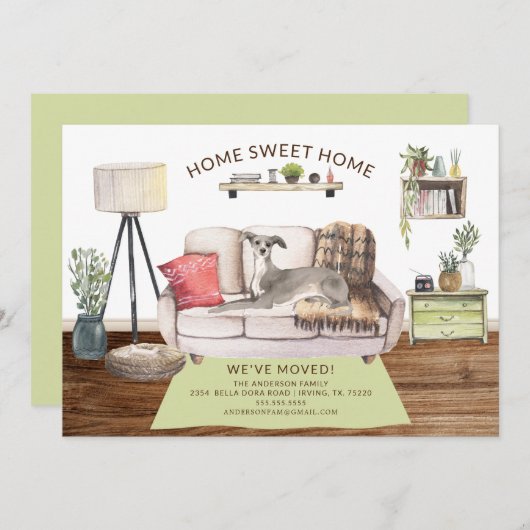 グレイハウイタリアンンド·ドッグ·ムービング·アナウンス 招待状 (正面/裏面)