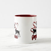 グレイハウンズハートズドッグラバーフォトコーヒーマグ ツートーンマグカップ (中央)