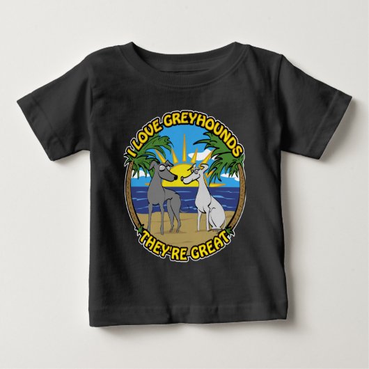 グレイハウンドが大好き素晴らし ベビーTシャツ (正面)