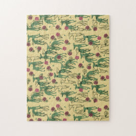 グレイハウンドとバラ ジグソーパズル