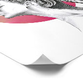 グレイハウンドと女性ポートレート犬の恋人アエレガントート ポスター (角)