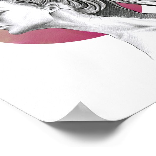 グレイハウンドと女性ポートレート犬の恋人アエレガントート ポスター (角)