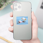 グレイハウンドに乗ったウサギ シール (スマートフォン)