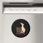 グレイハウンドのおもしろい犬恋人と人生は良い マグネット (インサイチュ (食洗機))