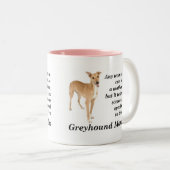 グレイハウンドのお母さんのマグ ツートーンマグカップ (正面右)
