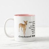 グレイハウンドのお母さんのマグ ツートーンマグカップ (左)