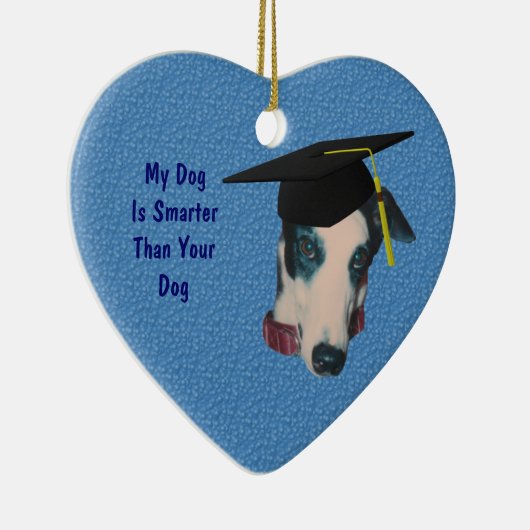 グレイハウンドのより頭が切れるなおもしろい犬のオーナメント セラミックオーナメント (右)