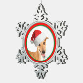 グレイハウンドのクリスマスのオーナメント スノーフレークピューターオーナメント (右)