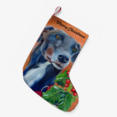 グレイハウンドのクリスマスのストッキング(a337) スモールクリスマスストッキング (正面 (吊り時))