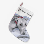 グレイハウンドのクリスマスのストッキング(a33) スモールクリスマスストッキング (正面 (吊り時))