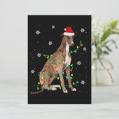グレイハウンドのクリスマスイルミネーションがかわいいサンタグレイハウンド 招待状 (スタンド正面)