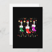 グレイハウンドのクリスマスイルミネーションギフト　面白いXmas 犬ラブ 招待状 (正面/裏面)