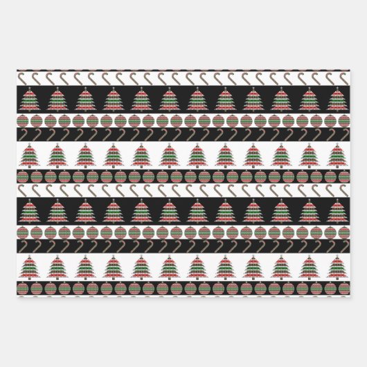 グレイハウンドのクリスマス品種 ラッピングペーパーシート (正面3)