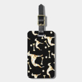 グレイハウンドのゴージャスな装飾 ラゲッジタグ (正面縦)