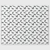 グレイハウンドのシルエット – Black on White ラッピングペーパー (フラット)