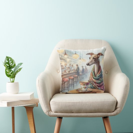 グレイハウンドのティータイムピロー クッション (椅子)