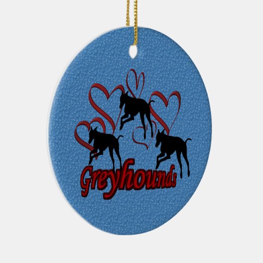 グレイハウンドのハート犬のオーナメントの跳躍 セラミックオーナメント (右)