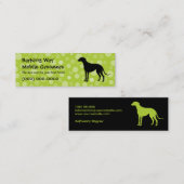 グレイハウンドのペットの世話のライム スキニー名刺 (正面/裏面)