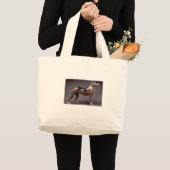 グレイハウンドの回転木馬の姿 ラージトートバッグ (正面(商品))