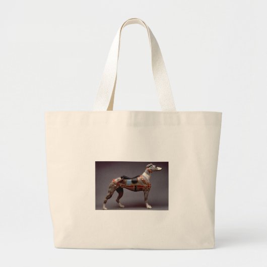 グレイハウンドの回転木馬の姿 ラージトートバッグ (正面)