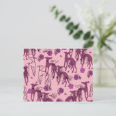 グレイハウンドの庭の芸術作品 グレイハウンドのバラ ポストカード (スタンド正面)