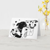 グレイハウンドの挨拶状を個人化するブランク カード (黄色い花)