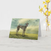 グレイハウンドの挨拶状 カード (黄色い花)