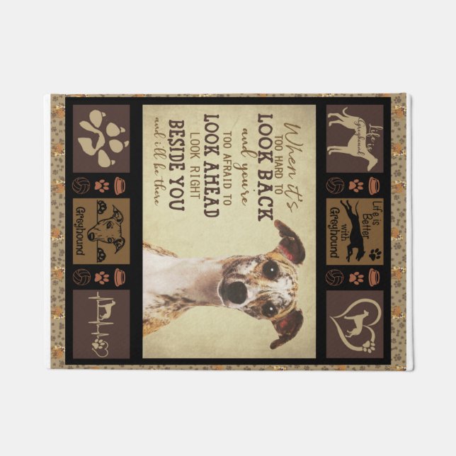 グレイハウンドの方が人生が良い ドアマット (正面)