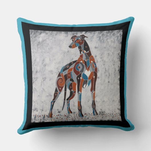 グレイハウンドの枕-グレイハウンドの恋人のためのギフト クッション (裏面)
