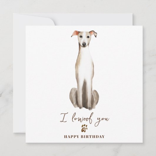 グレイハウンドの母犬と仔犬のペットの誕生日 カード (正面)